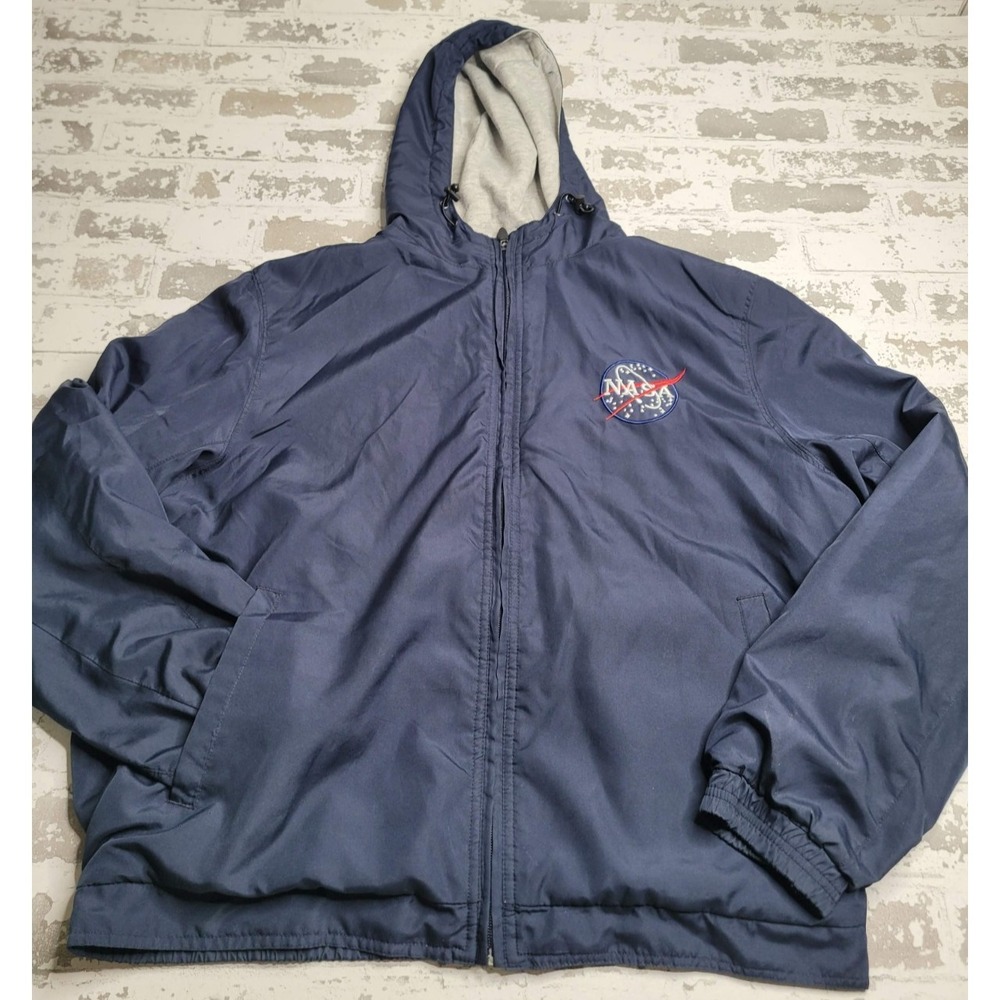 NASA Full Zip Hooded‎ Jacket Windbreaker Men's Medium